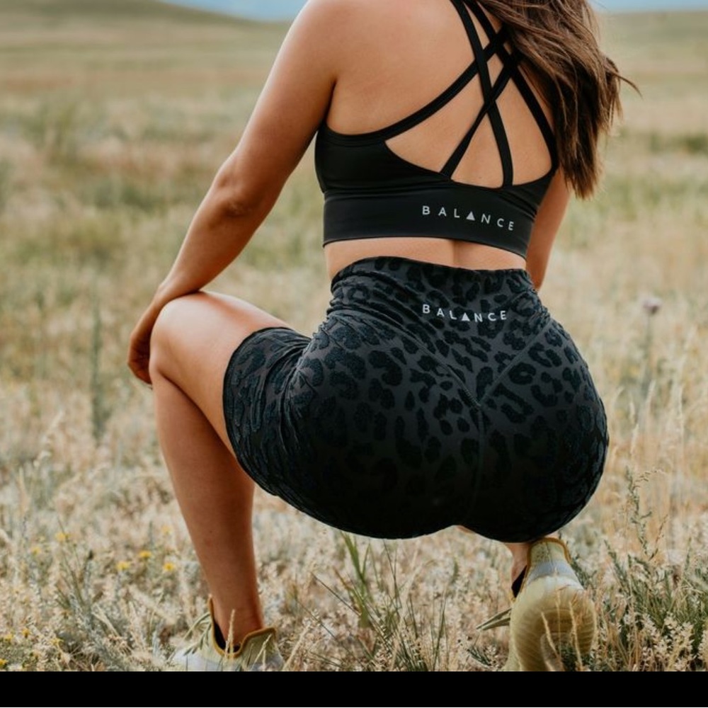 Balance Athletica (Vitality) Lux Panther Black Workout Shorts